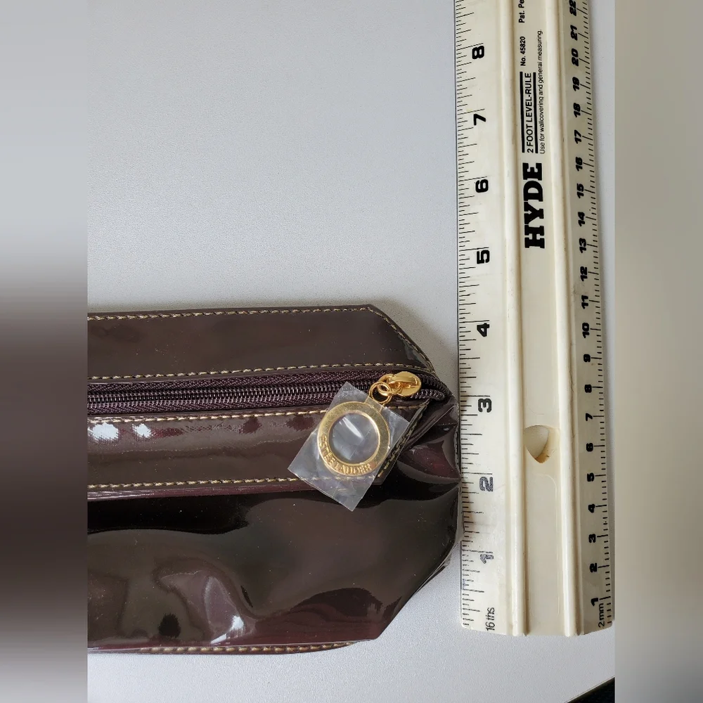 Estée Lauder | Dark Burgundy/Brown Travel Cosmetics Makeup Pouch NWOT